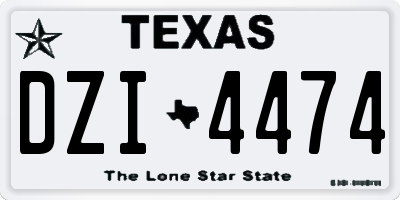 TX license plate DZI4474