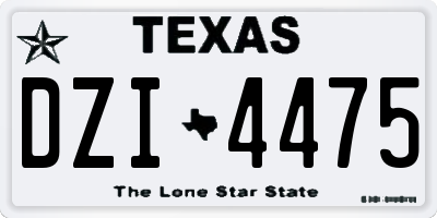 TX license plate DZI4475