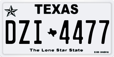 TX license plate DZI4477