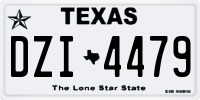 TX license plate DZI4479