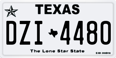 TX license plate DZI4480