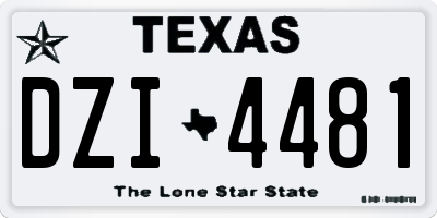 TX license plate DZI4481