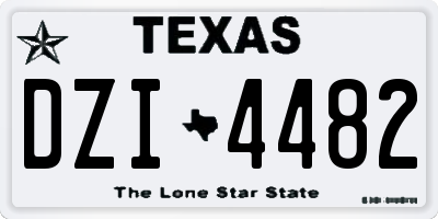 TX license plate DZI4482