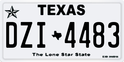 TX license plate DZI4483