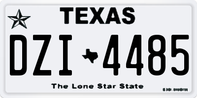 TX license plate DZI4485