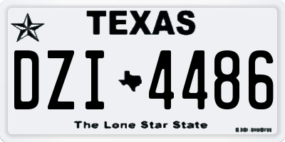 TX license plate DZI4486