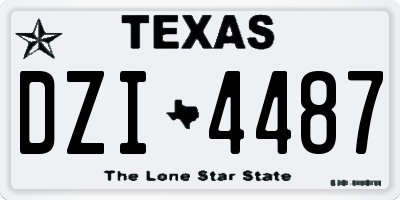 TX license plate DZI4487
