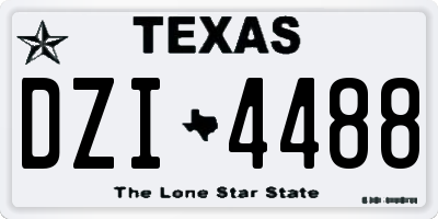 TX license plate DZI4488