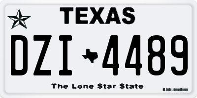 TX license plate DZI4489