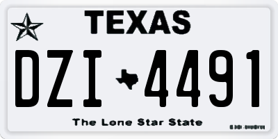 TX license plate DZI4491