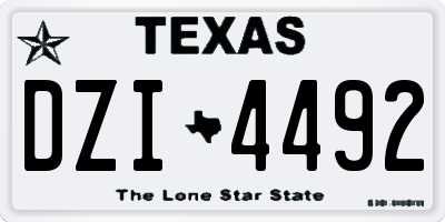 TX license plate DZI4492