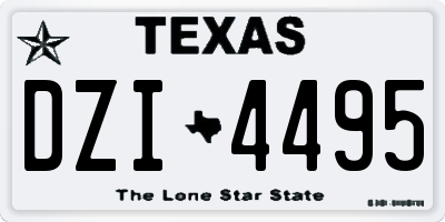 TX license plate DZI4495