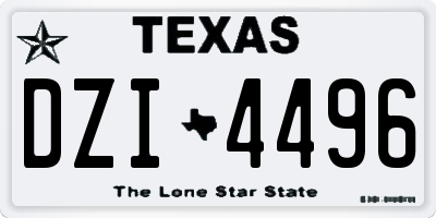TX license plate DZI4496
