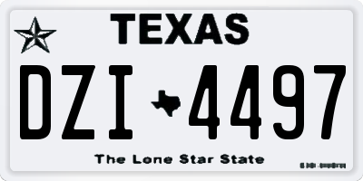 TX license plate DZI4497