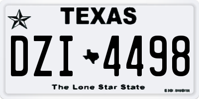 TX license plate DZI4498