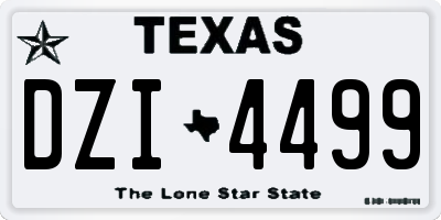 TX license plate DZI4499