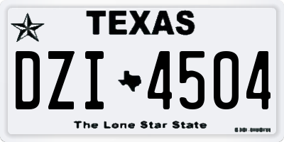 TX license plate DZI4504