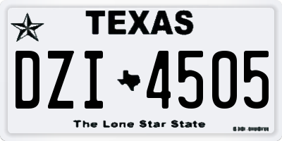 TX license plate DZI4505