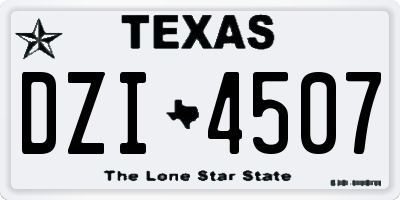 TX license plate DZI4507