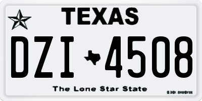 TX license plate DZI4508