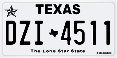 TX license plate DZI4511