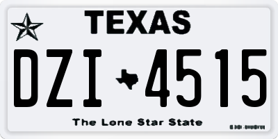 TX license plate DZI4515