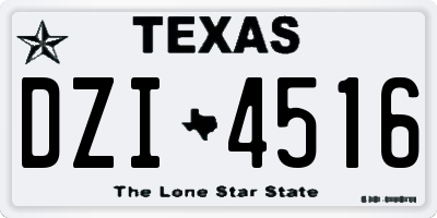 TX license plate DZI4516