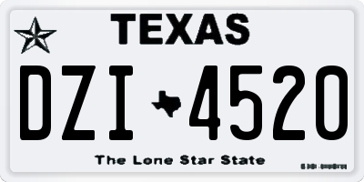 TX license plate DZI4520