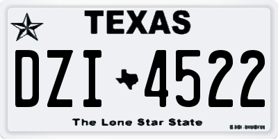 TX license plate DZI4522