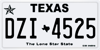 TX license plate DZI4525