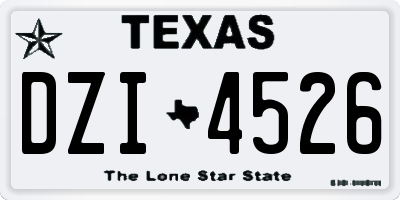 TX license plate DZI4526