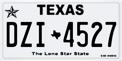 TX license plate DZI4527