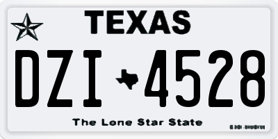 TX license plate DZI4528