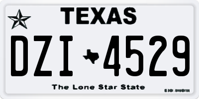 TX license plate DZI4529