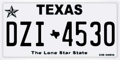 TX license plate DZI4530