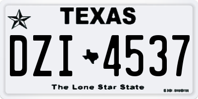 TX license plate DZI4537