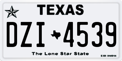 TX license plate DZI4539