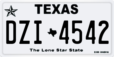 TX license plate DZI4542