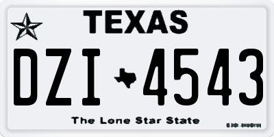 TX license plate DZI4543