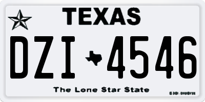 TX license plate DZI4546