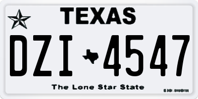 TX license plate DZI4547