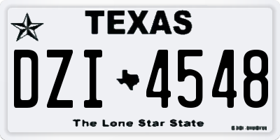 TX license plate DZI4548
