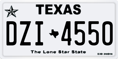 TX license plate DZI4550