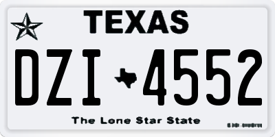 TX license plate DZI4552