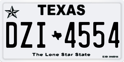 TX license plate DZI4554