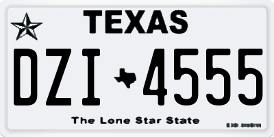 TX license plate DZI4555