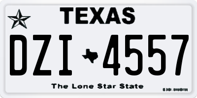 TX license plate DZI4557