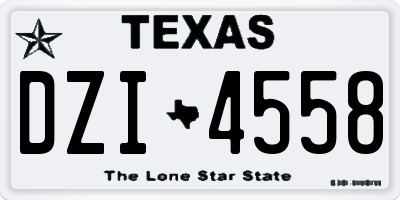 TX license plate DZI4558