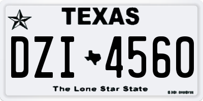 TX license plate DZI4560