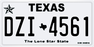TX license plate DZI4561